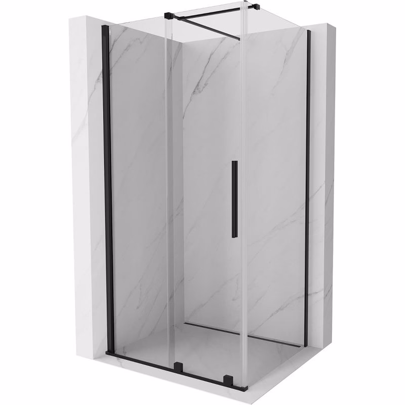 MEXEN/S - Velár sprchovací kút 120 x 100, transparent, čierna 871-120-100-01-70