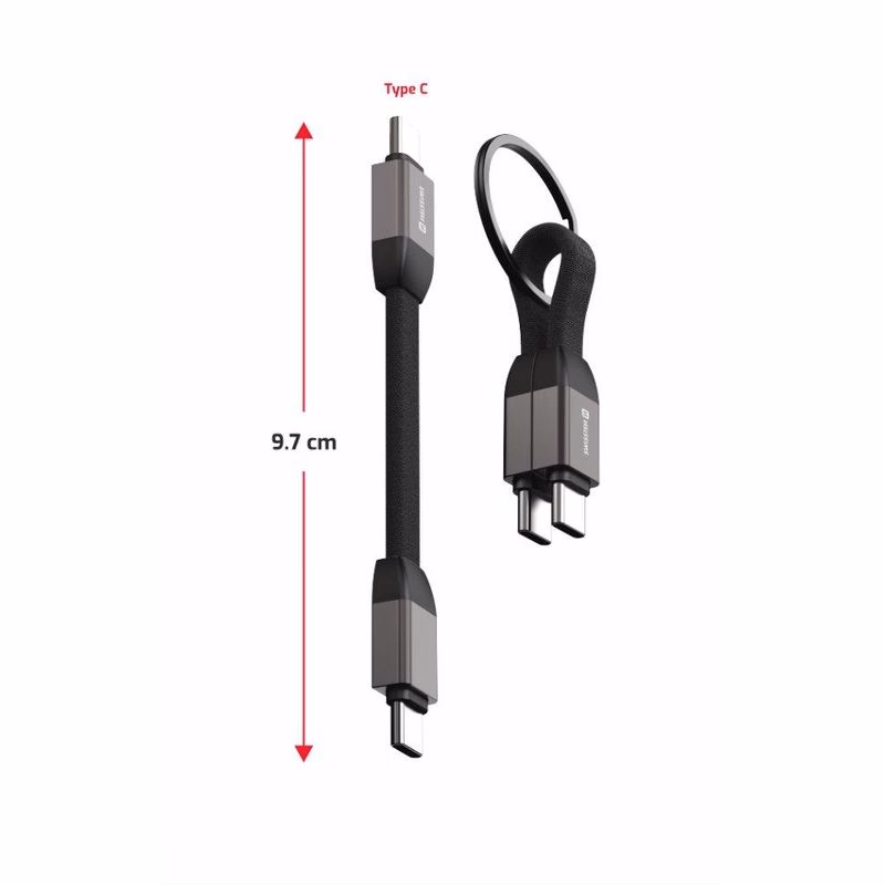 SWISSTEN MAGNETICKÝ KEYCHAIN KÁBEL USB-C / USB-C 9,7 CM
