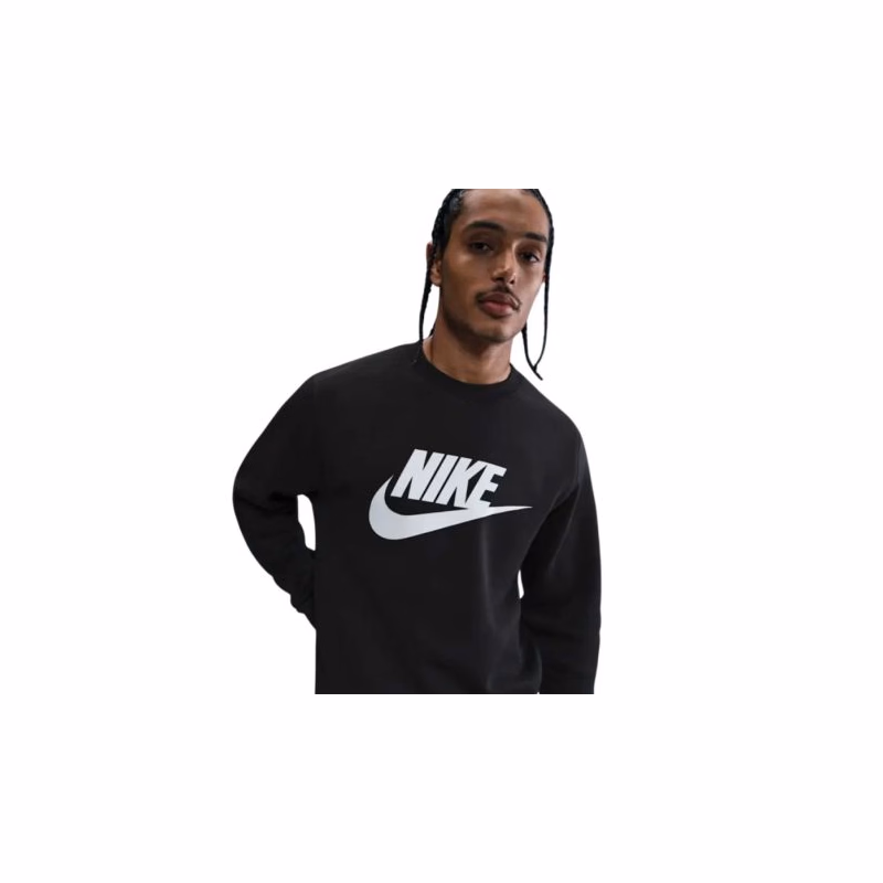 Pánska zateplená mikina NIKE M NK CLUB BB GFX CREW BLACK WHITE