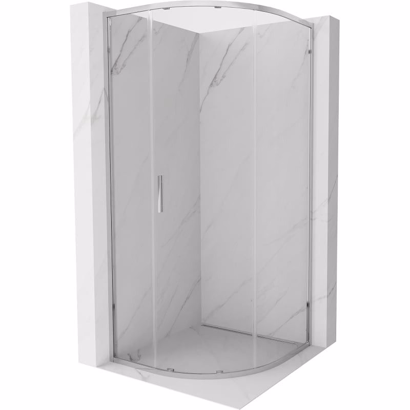 MEXEN/S - Exo štvrťkruhový posuvný sprchovací kút 70 x 70, transparent, chróm 8131-070-070-01-00