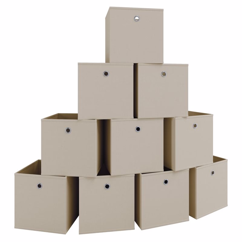 Skladací úložný box Boxas, 10 ks, prírodná biela