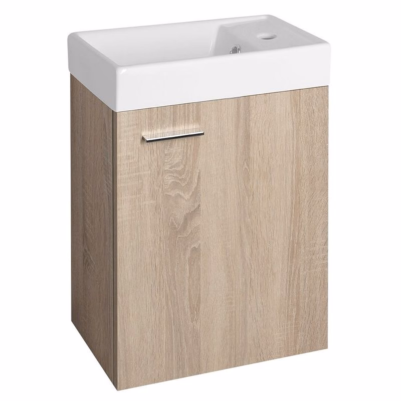 AQUALINE - ZOJA skrinka s keramickým umývadlom 40x22 cm, dub platina 51049DP-02