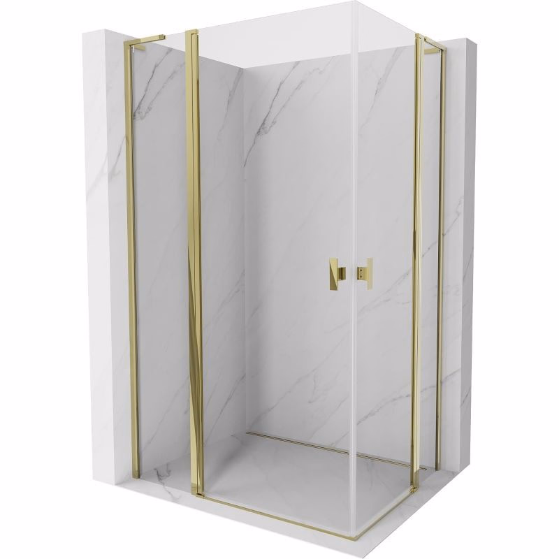 MEXEN/S - Mist L Duo sprchovací kút dvere krídlové 120 x 95, transparent, zlato 8A4L-120-095-50-00