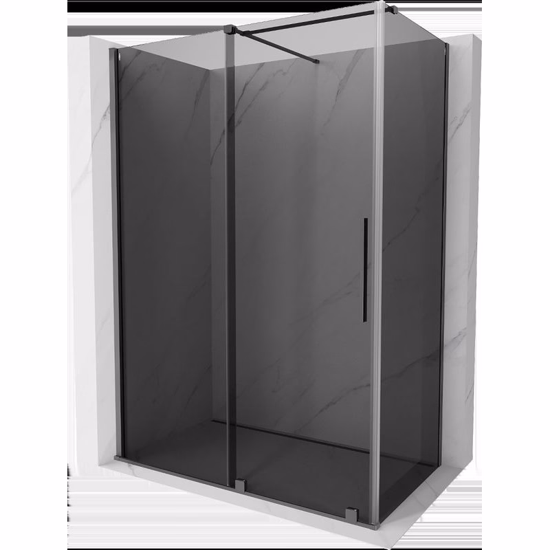 MEXEN/S - Velár sprchovací kút, posuvné dvere 160 x 70, grafit, grafit metal 871-160-070-41-95