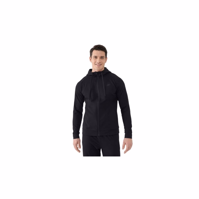Pánska tréningová mikina so zipsom 4F SWEATSHIRT FNK M631-20S-DEEP BLACK