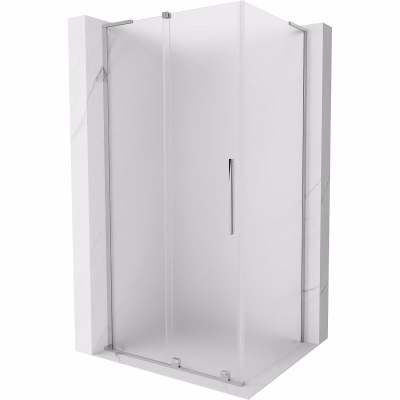 MEXEN/S - Velar L sprchovací kút, posuvné dvere 90 x 85, dekor, chróm 871-090-085-33-01