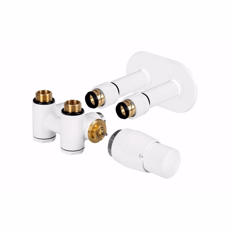 HOPA - THERMCOMBI-SET, stredový ventil (Z4K) s pripojením pre elektrickú tyč - Farba - Biela, Variant - Pravá RDTHERMCOMSETRW