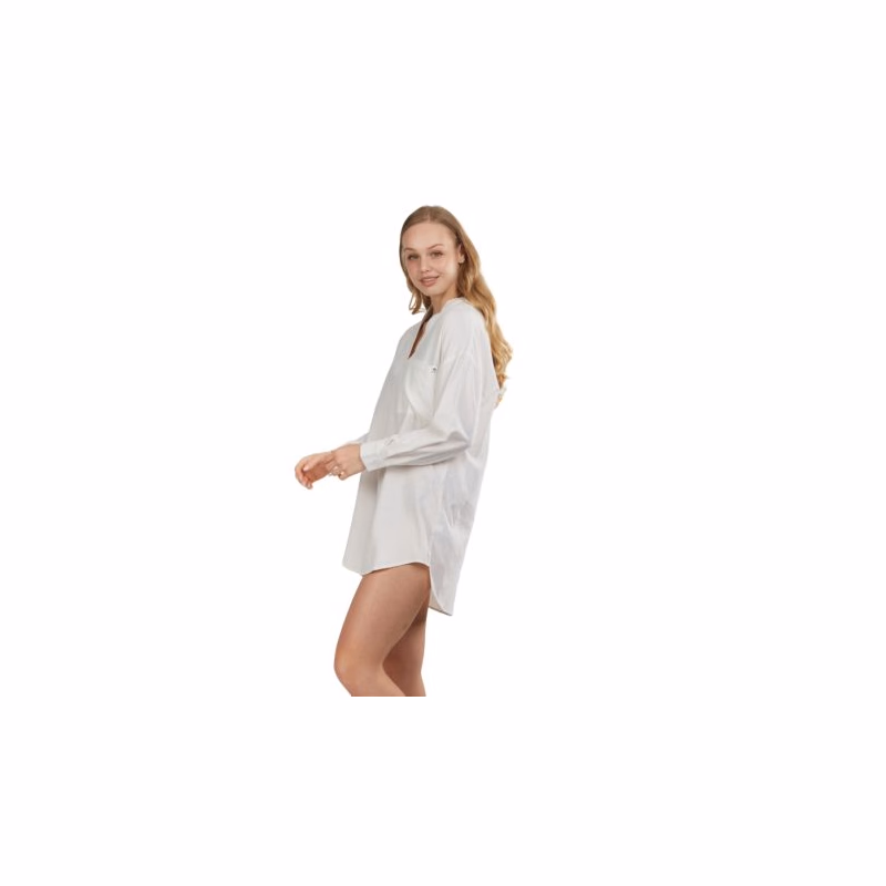 Dámska košeľa s dlhým rukávom FUNDANGO Athene Cover-up-100-white