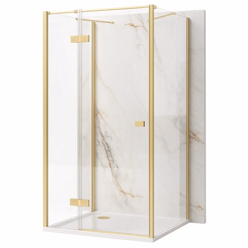 REA/S - Sprchovací kút Atlas 120x90 Brush Gold vľavo KPL-K4876