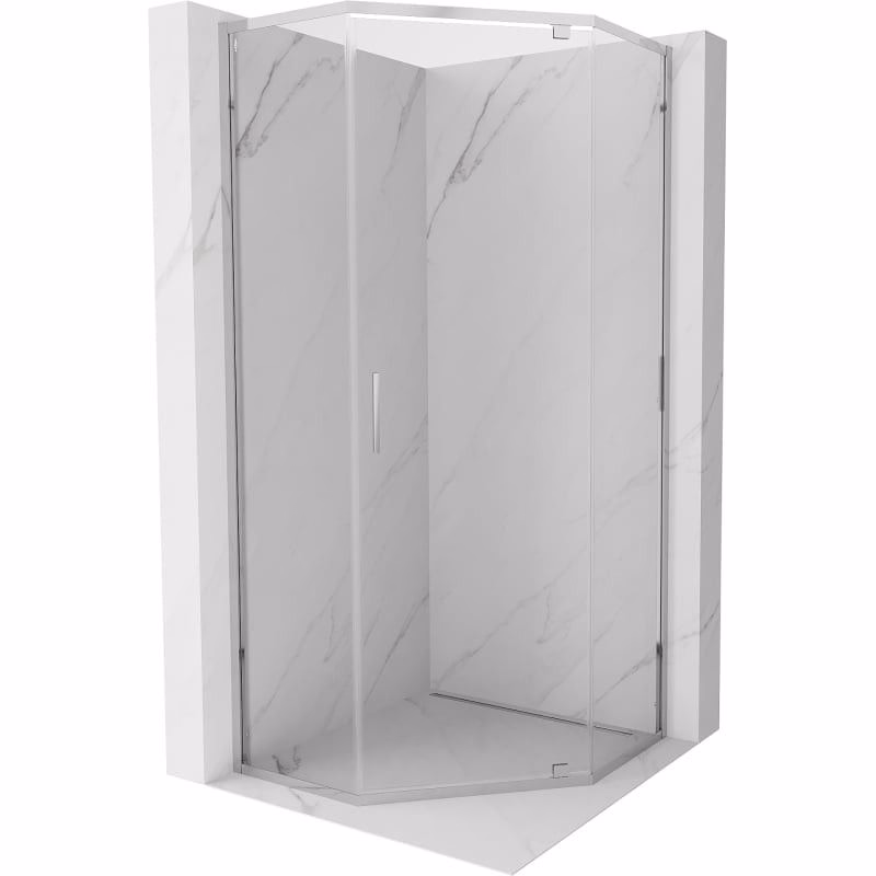 MEXEN - Exo sprchovací kút päťboký krídlový 80 x 80, transparent, chróm 812-080-080-01-00