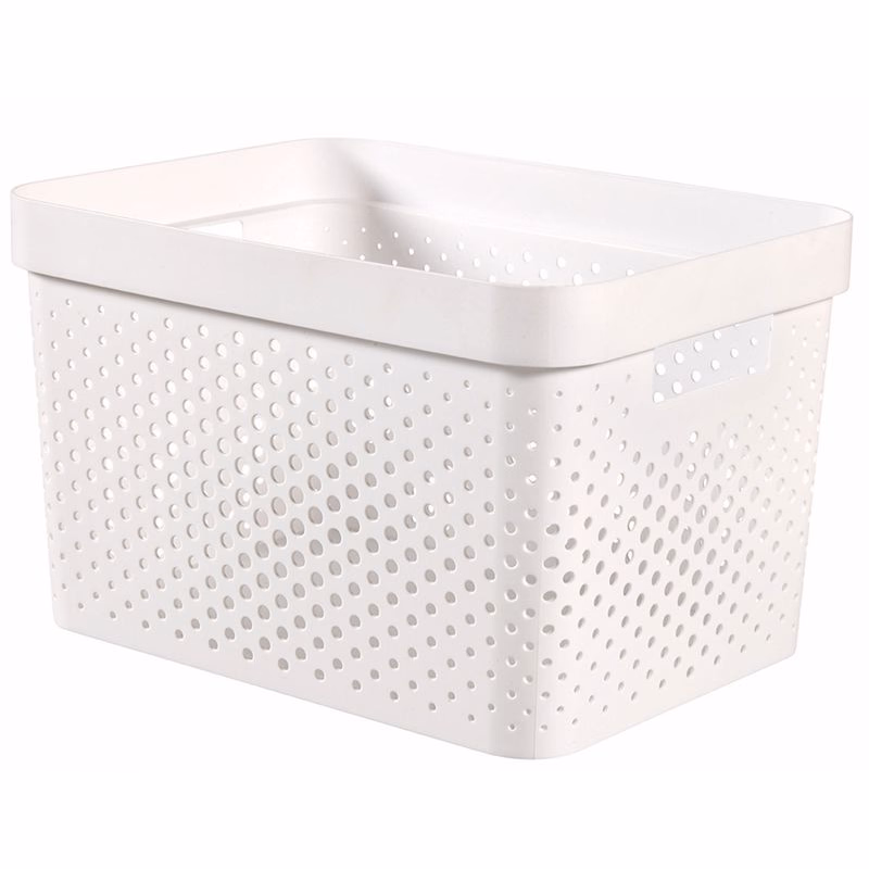 CURVER Úložný box INFINITY DOTS 17l recyklovaný plast | biela