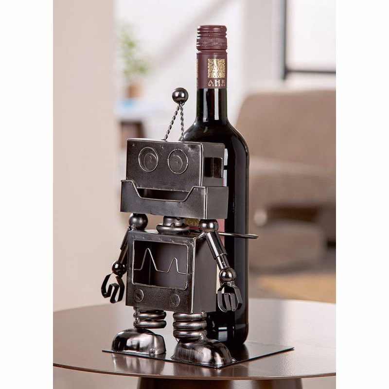 Kovový stojan na fľaše "Roboter"