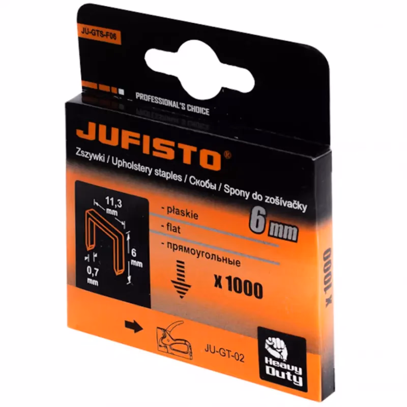 Spony do zošívačky, typ F, 6 mm, 1000 ks, Jufisto