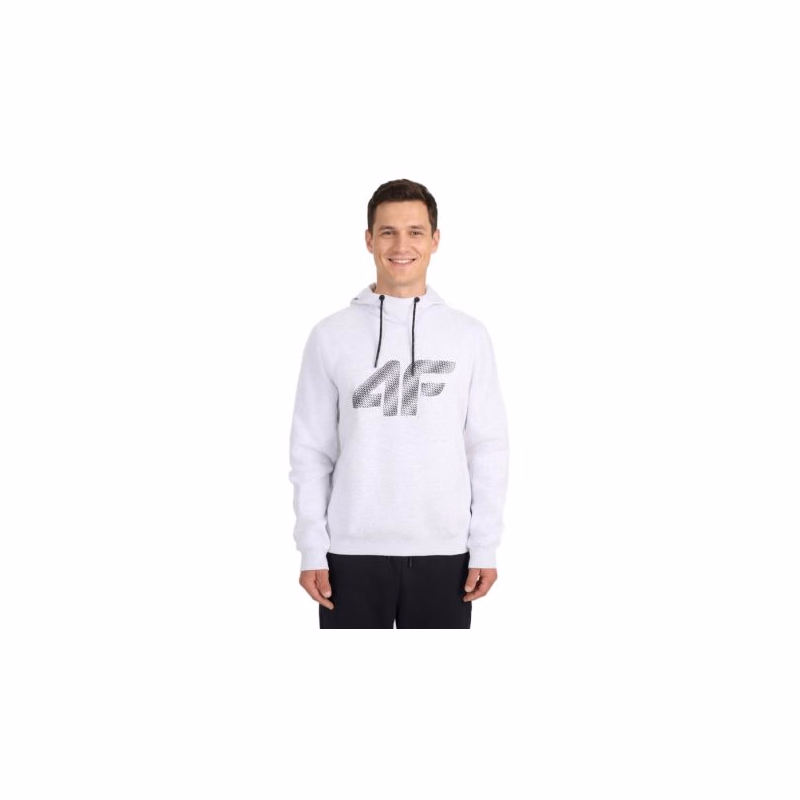 Pánska mikina s kapucňou 4F SWEATSHIRT M2548-27M-COLD LIGHT GREY MELANGE