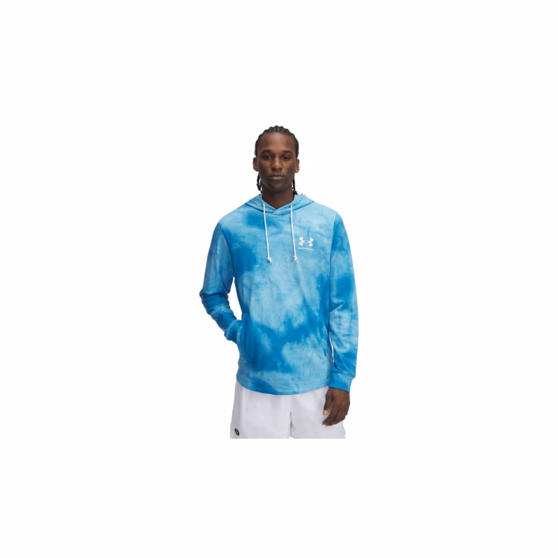 Pánska mikina s kapucňou UNDER ARMOUR UA Rival Terry AOP Hood Q1-BLU