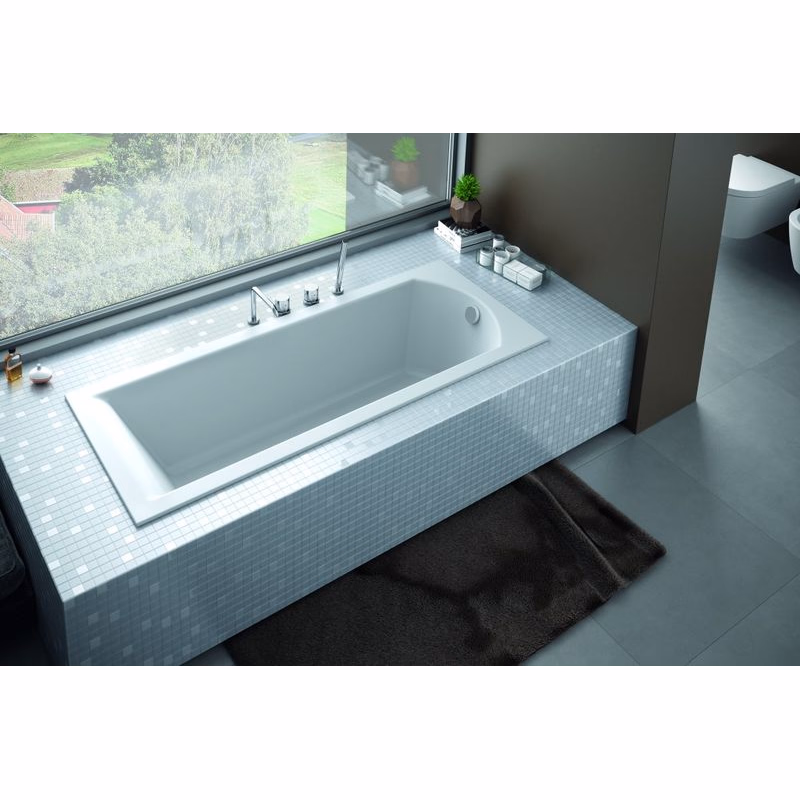 BESCO - Obdĺžniková vaňa SHEA SLIM - Nožičky k vani - Bez nožičiek, Rozmer vane - 150 × 70 cm VANSHEA150SLIM
