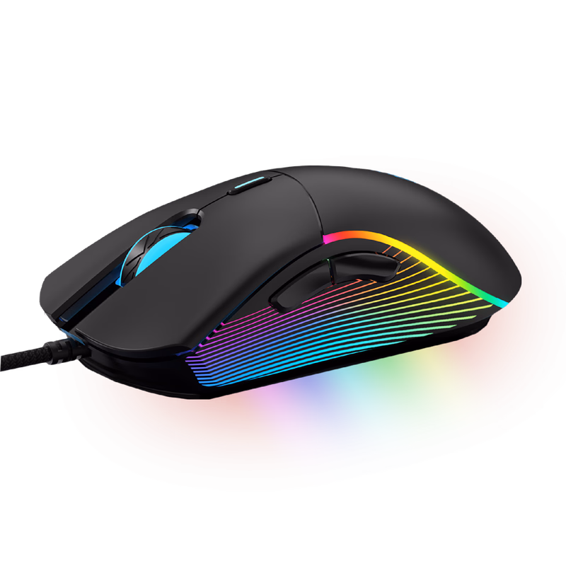 WG - Herná drôtová RGB myš WG Chameleon III., RGB LED, čierna
