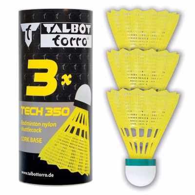 Bedmintonové loptičky TALBOT TORRO Tech 350 Slow 3 ks - žlté