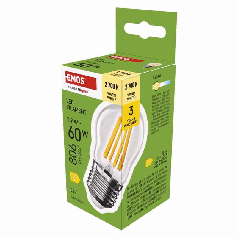 EMOS LED FLM MINI GL 5,9 W (60 W) 806lm E27 WW