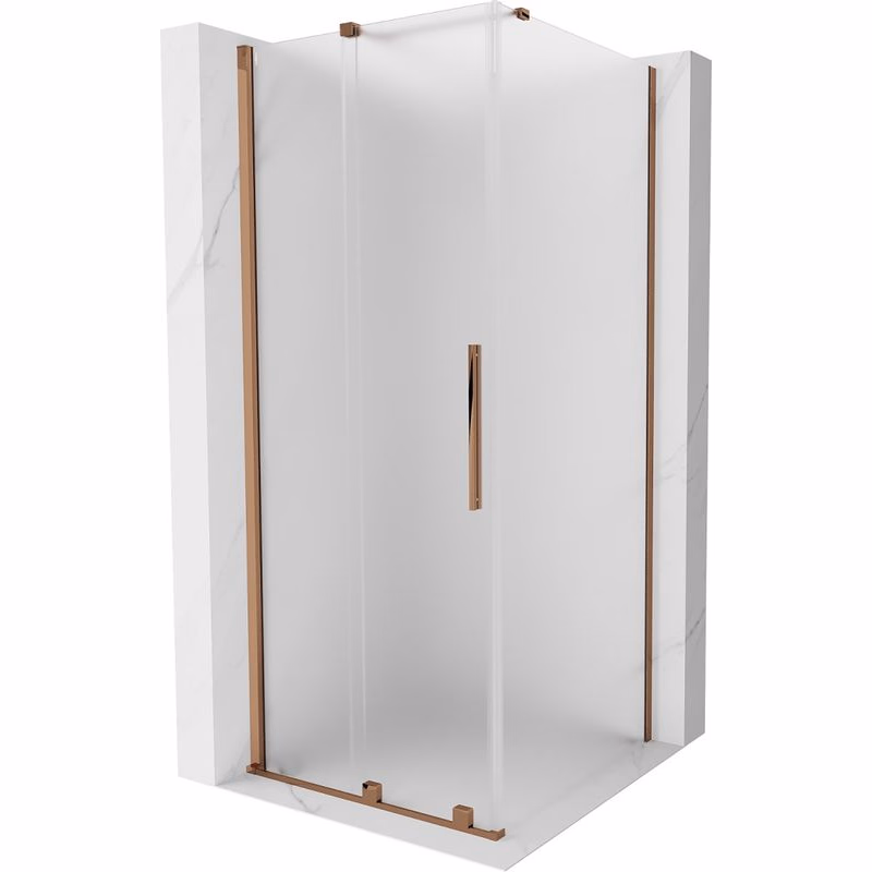 MEXEN/S - Velár sprchovací kút, posuvné dvere 120 x 120, dekor, ružové zlato 871-120-120-31-60