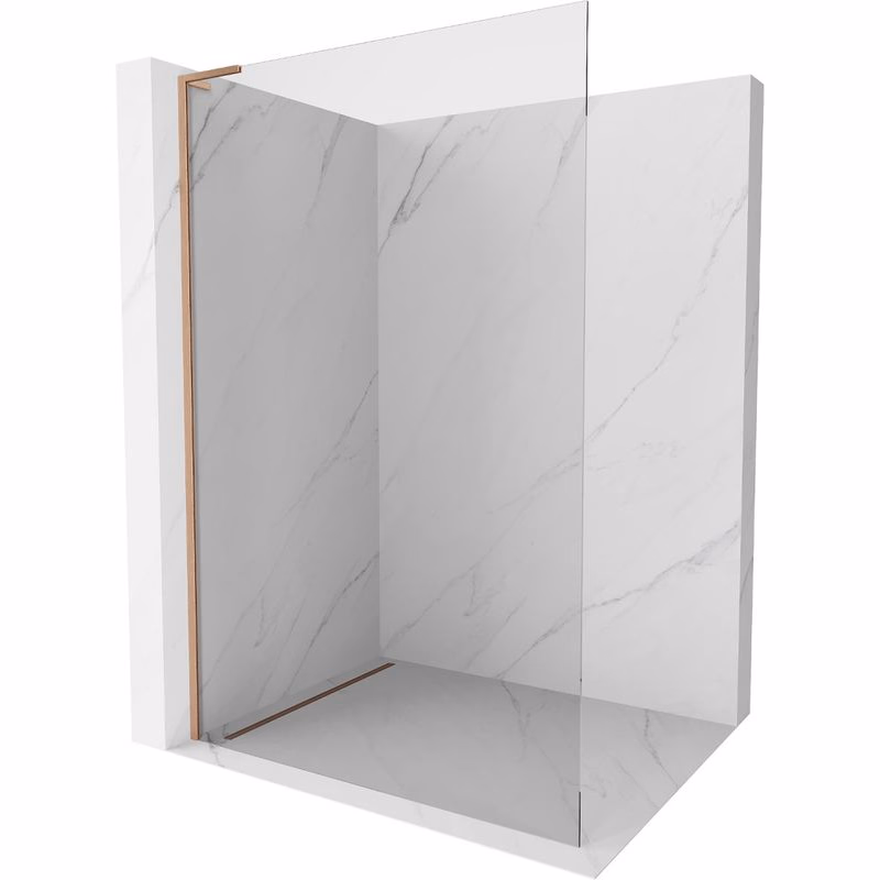 MEXEN/S - Kioto L Sprchová zástena WALK-IN 90 x 200, transparent, meď kartáčovaná 800-090-103-65-00
