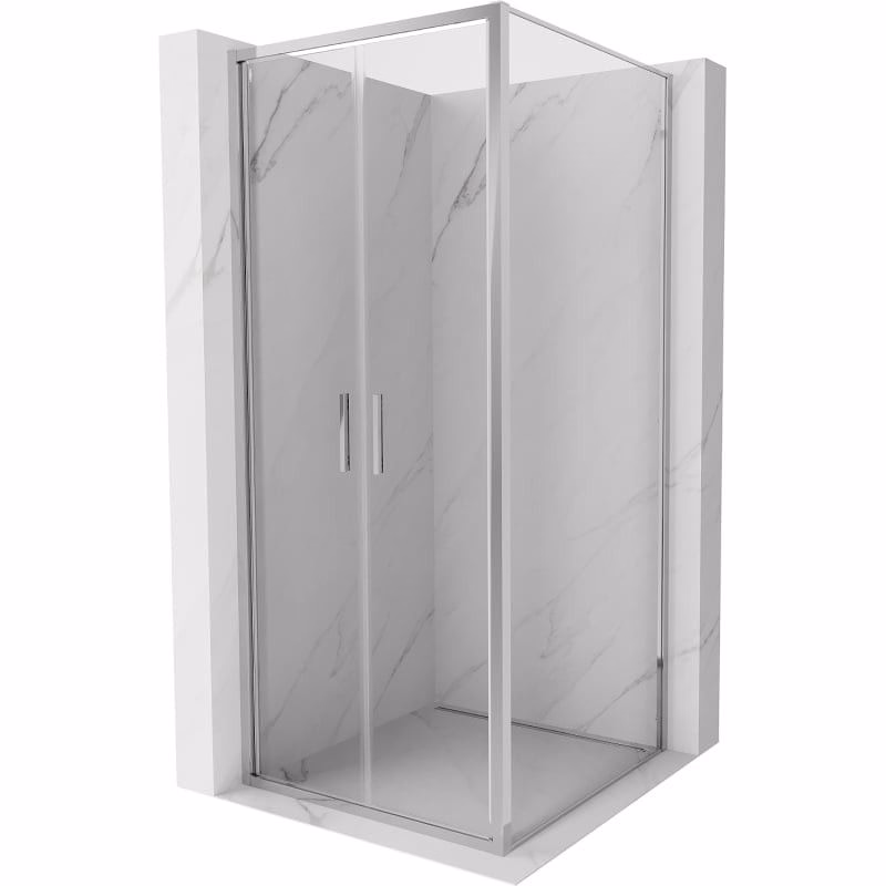 MEXEN/S - Exo sprchový kút dvere krídlové 90 x 90, transparent, chróm 814-090-090-01-00