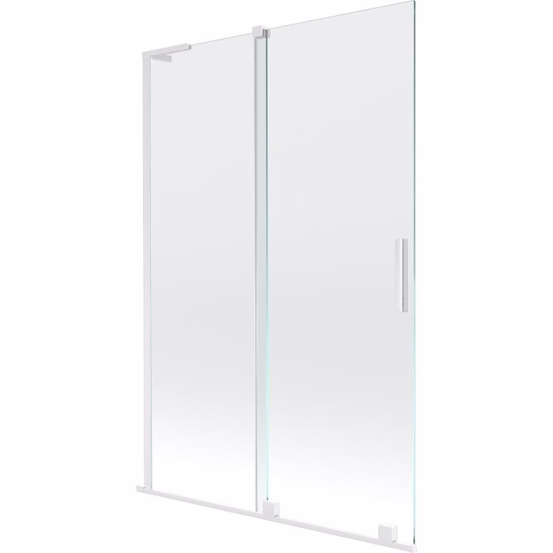 MEXEN/S - Velar L dvojkrídlová posuvná vaňová zástena 120 x 150, transparent, biela 896-120-003-01-20