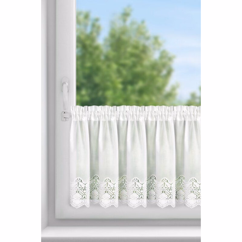 ArtFir Krátka záclona SOLA P | biela 150 x 40 cm