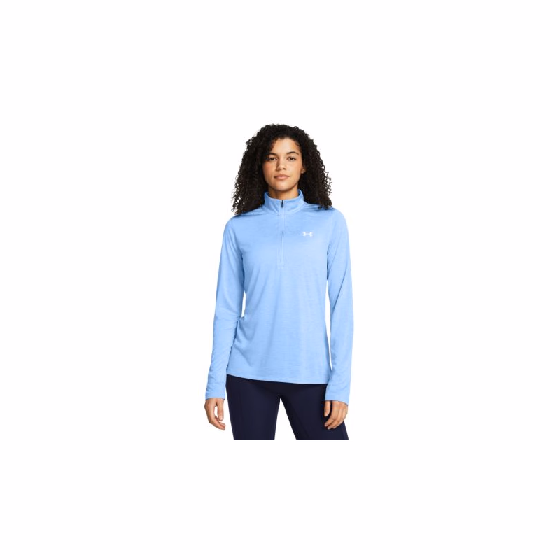 Dámska bežecká mikina s 1 2 zipsom UNDER ARMOUR Tech 1 2 Zip- Twist-BLU