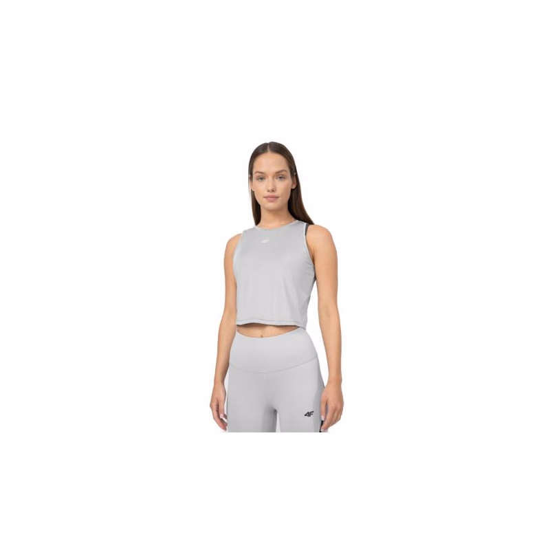 Dámske tréningové tielko 4F TSHIRT FNK F148-27S-COLD LIGHT GREY