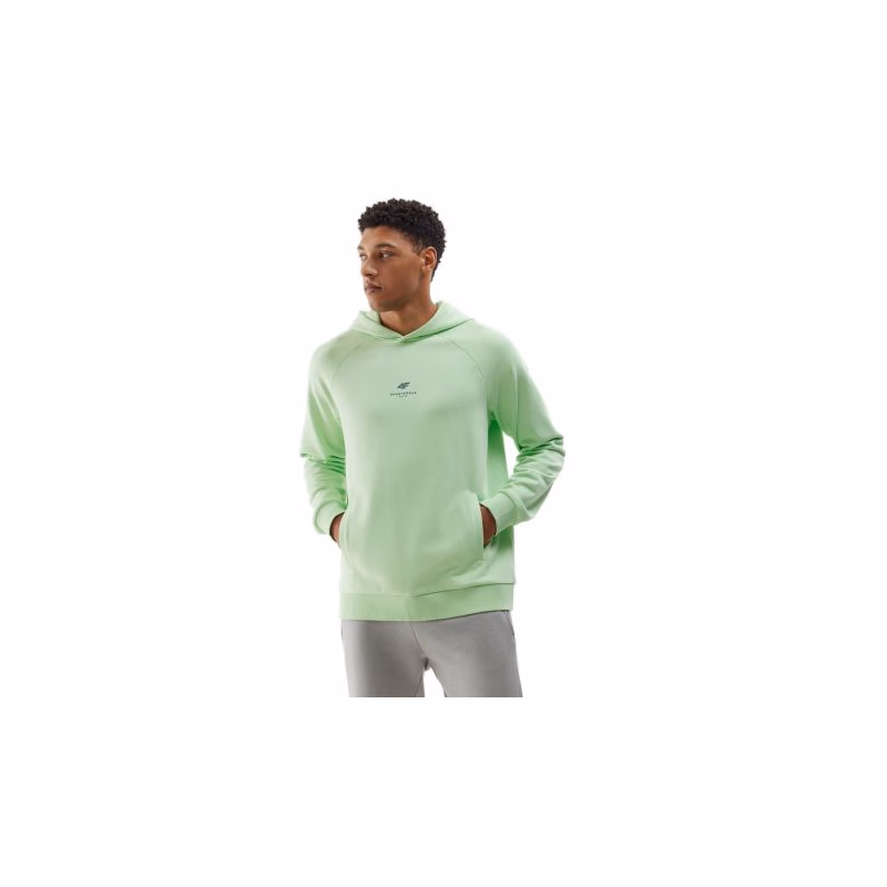 Pánska mikina s kapucňou 4F SWEATSHIRT-WSS24TSWSM1010-42S-LIGHT GREEN