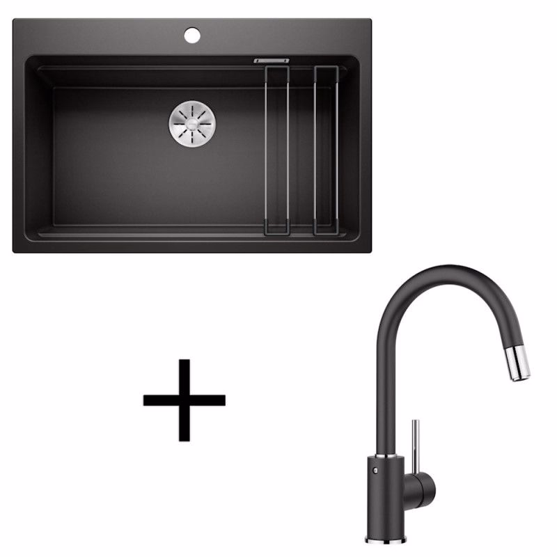 Blanco set Etagon 8 + Mida-S silgranit čierna