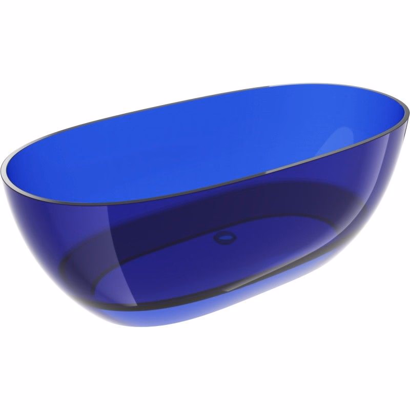 MEXEN - Pure sapphire voľne stojaca vaňa transparentna 170 x 80, korok chróm 58071708016