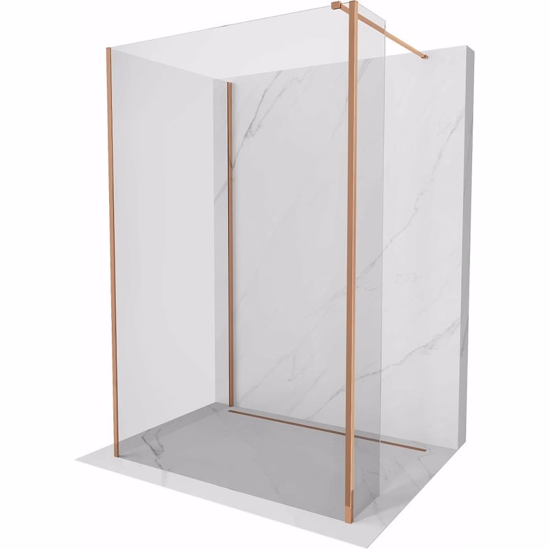 MEXEN/S - Kyoto Sprchová zástena WALK-IN 100 x 100 x 30, transparent, ružové zlato 800-100-100-221-60-00-030