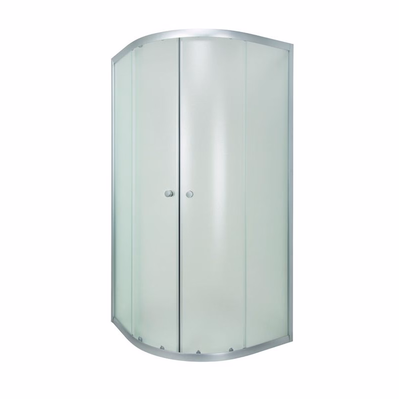 INVENA - Sprchovací kút štvrťkruh VITORIA, profil: satin, sklo frosted 90x90cm AK-49-196-O