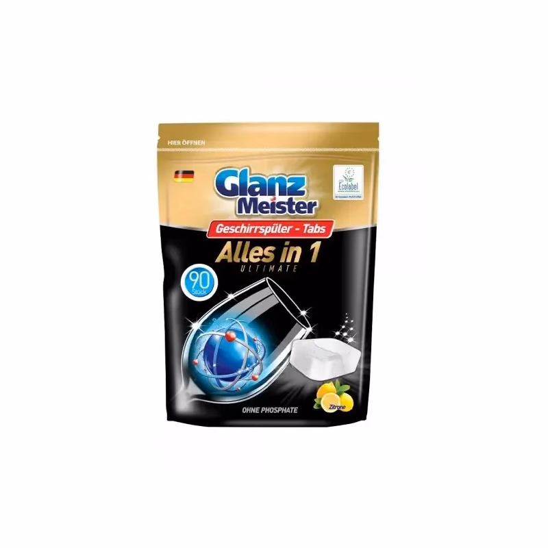 Tablety do umývačky riadu GlanzMeister, 90 ks Doypack PVOH Eco Label