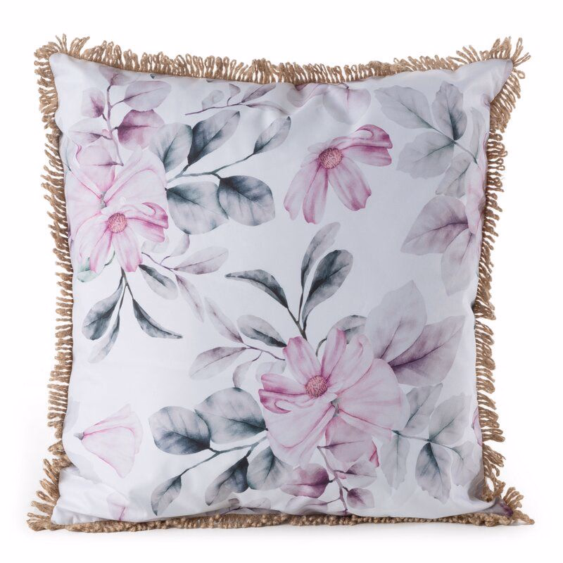 ArtFir Obliečka na vankúš GARDEN 30B | biela/ružová 45 x 45 cm