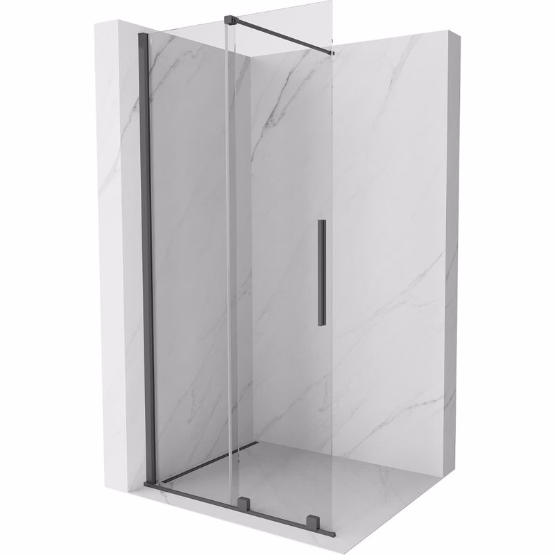 MEXEN/S - Velár posuvné sprchové dvere Walk-in 70, transparent, grafit kartáčovaná 871-070-000-03-66