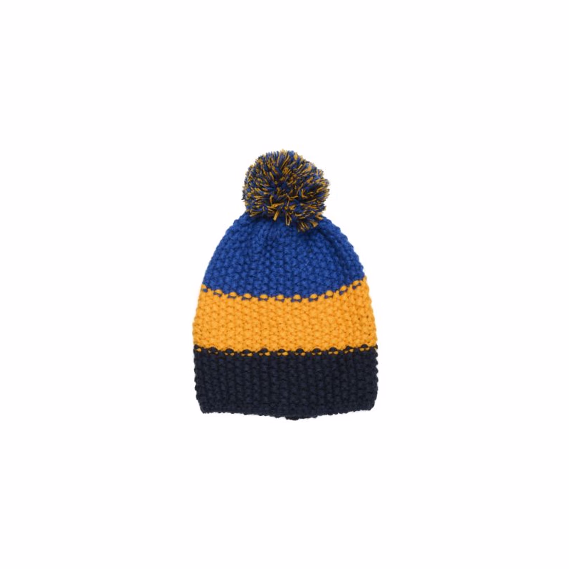 Chlapčenská zimná čiapka COLOR KIDS Hat - Colorblock, zinnia