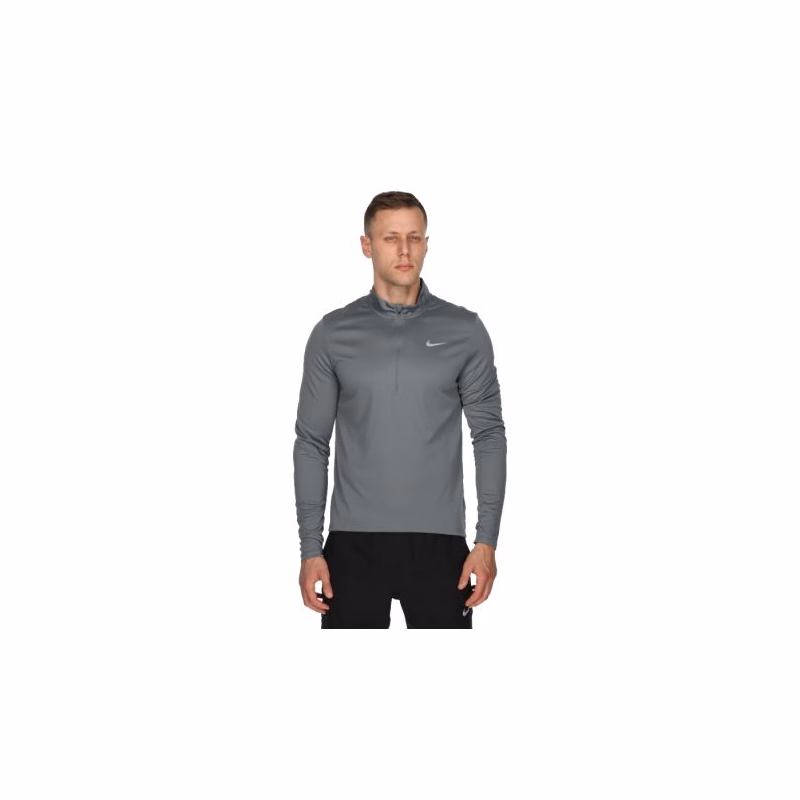 Pánska bežecká mikina s 1 2 zipsom NIKE M NK DF PACER TOP HZ SMOKE GREY REFLECTIVE SILV