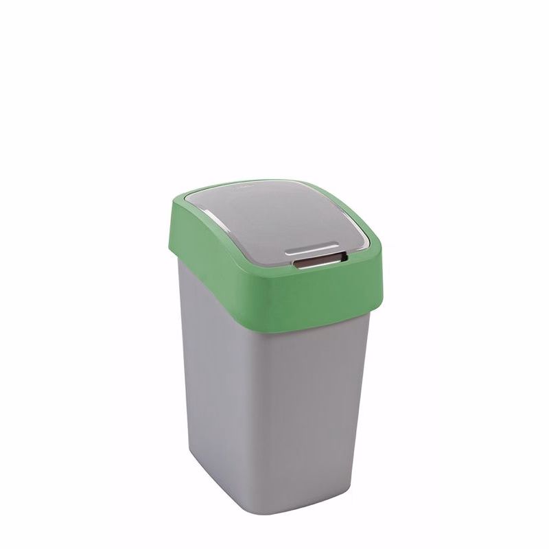 CURVER Odpadkový kôš FLIP BIN 25l | strieborná / zelená