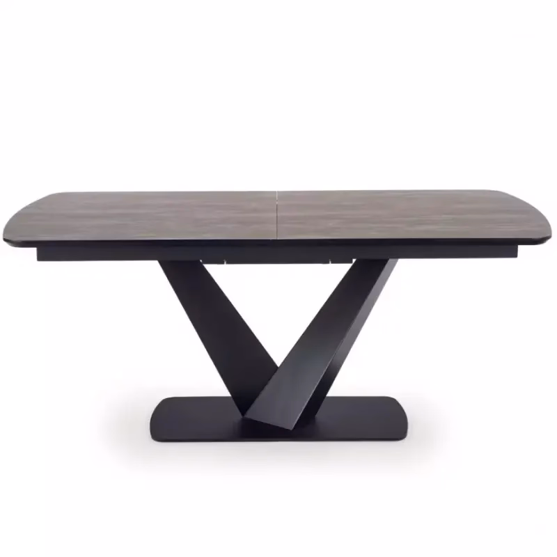 Rozkladací stôl Vinston 180/230x95cm Mdf/Oceľ – Tmavé Popolavý/Čierna