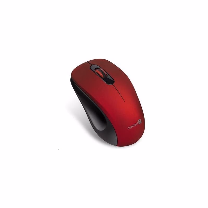 CONNECT IT "MUTE" bezdrôtová optická tichá myš, USB, (+ 1x AA batéria zadarmo), červená