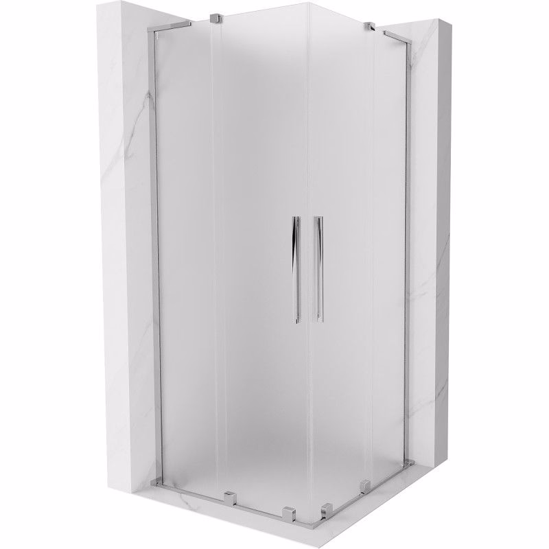 MEXEN/S - Velar L Duo sprchovací kút, posuvné dvere 90 x 90, dekor, chróm 871-090-090-02-33-01