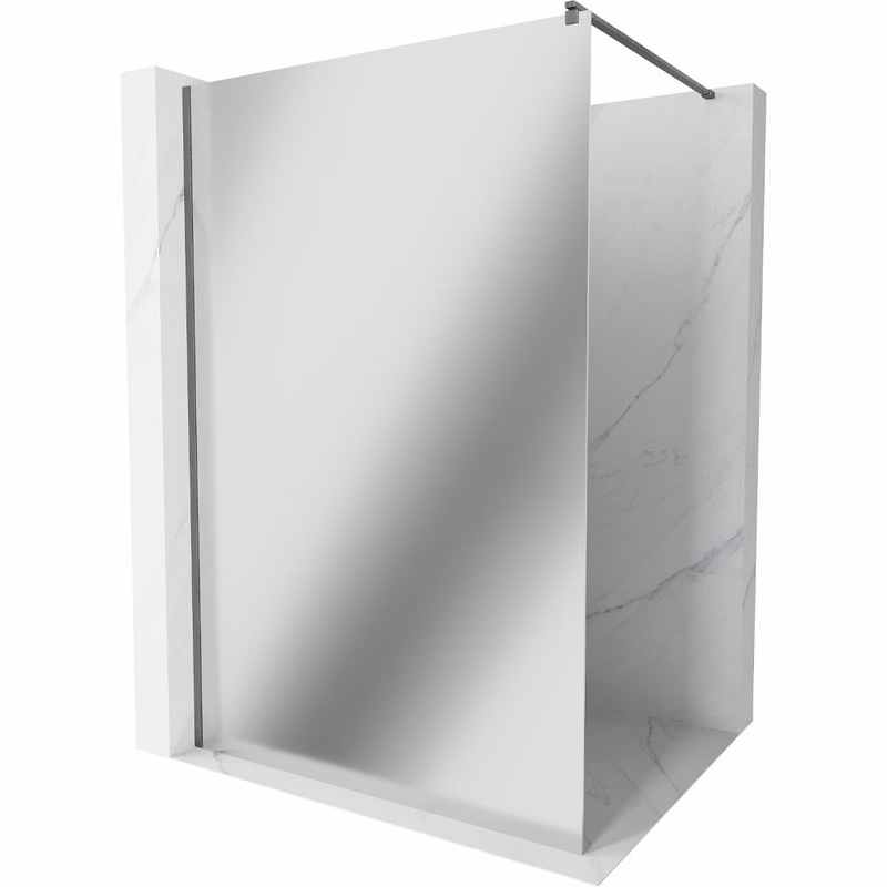 MEXEN/S - Kioto Sprchová zástena WALK-IN 90 x 200, zrkadlové 8 mm, grafit kartáčovaná 800-090-101-66-50