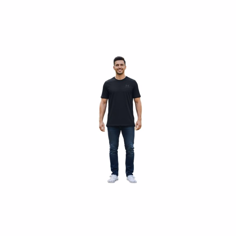 Pánske tréningové tričko s krátkym rukávom UNDER ARMOUR SPORTSTYLE LEFT CHEST SS-BLK