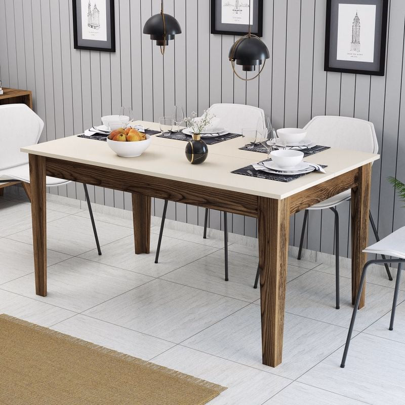 Jedálenský stôl Milan 517 - Walnut, Cream