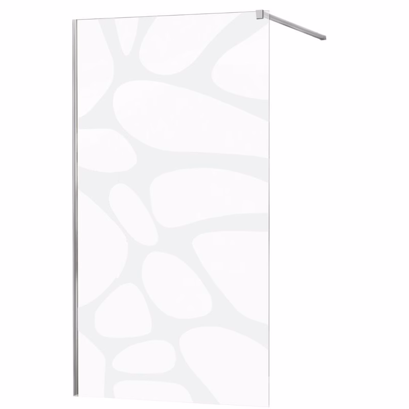 MEXEN/S - KIOTO Sprchová zástena WALK-IN 110x200 cm 8 mm, chróm, biely vzor 800-110-101-01-97