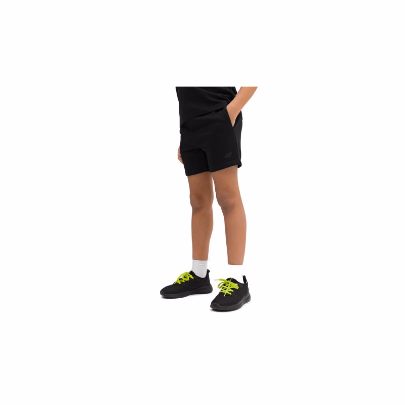 Chlapčenské teplákové kraťasy 4F JUNIOR SHORTS CAS M048-20S-DEEP BLACK