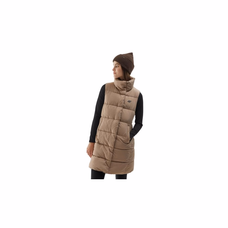 Dámska vesta 4F VEST-AW23TVESF076-82S-LIGHT BROWN